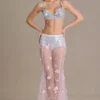 Amaris Sequin Mesh Bralette in Silver