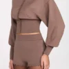 Anele Knit Long-Sleeve Cardigan in Mocha