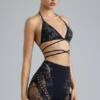 Bonnie Embellished High-Waist Shorts in Black