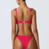 Volute Embellished Cheeky Bikini Bottoms in Raspberry Pink