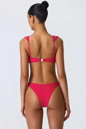 Coquina Embellished Bikini Top in Raspberry Pink