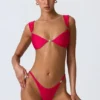 Volute Embellished Cheeky Bikini Bottoms in Raspberry Pink