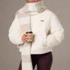 Knitted Striped Scarf in Ivory