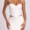 Nyx Vinyl Thigh Split Micro Mini Skirt in White