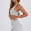 Soft Active V-Neck Sports Bra in Grey